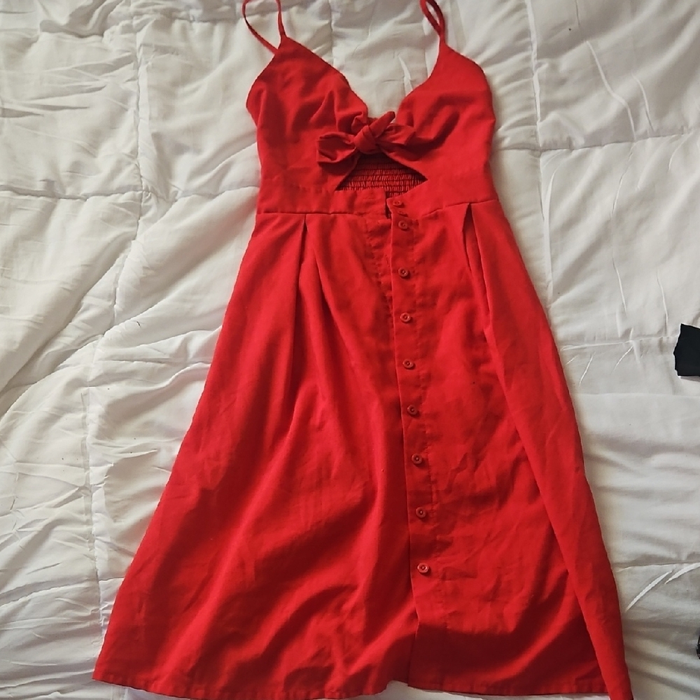 Red Wish Small Flare Red Midi Dress Very 1950s